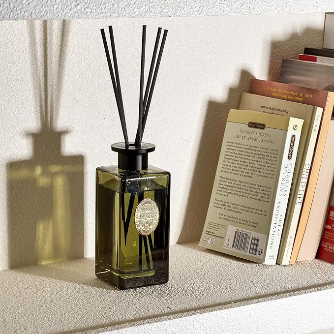 M&SENSE 10.14 oz Large Reed Diffuser | Lime Basil Scent Oil Diffuser with Sticks |Long Lasting Non-Toxic Essential Oil |Reed Diffuser for Bathroom Shelf Decor