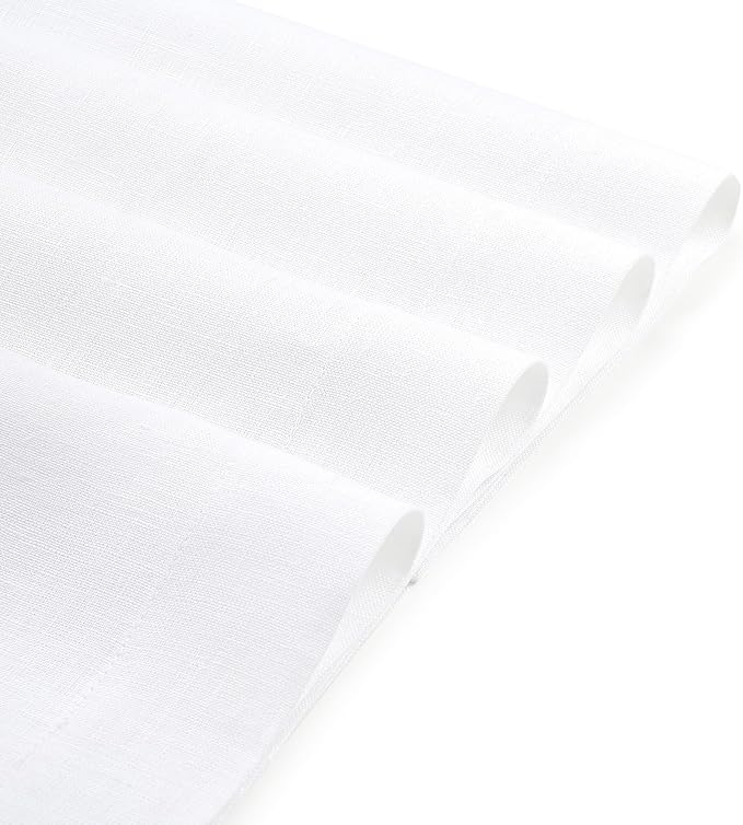 D'Moksha Homes Linen White Placemats Set of 4-100% Pure Linen Placemats 14 x 19 Inch for Summer - Handcrafted and Machine Washable