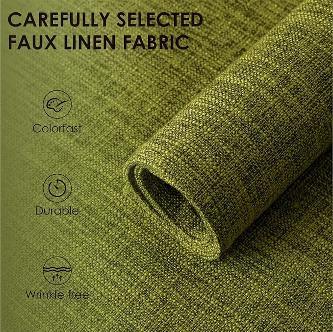 Placemats Set of 4, Bilayer Thickened Linen Place Mats Heat Resistant Machine Washable Wrinkle Free Carefully Selected Polyester Mats for Kitchen/Dining/Coffee Table (Lime Green)