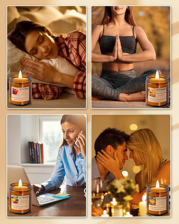 4 Pack Scented Candle Set, 30OZ 200H Long Lasting Home Aromatherapy Candles, Jar Candles Gift for Birthday Anniversary and Thanksgiving Day Present