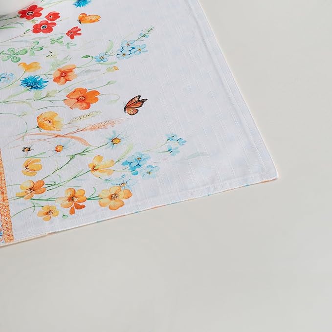 Maison d' Hermine Placemats Set of 4 100% Cotton Washable Cloth Place Mats, Reusable Table Mats for Kitchen Dining Decoration, Party, Wedding, Restaurant Spring/Summer (Summer Whisper, 13" x 19")
