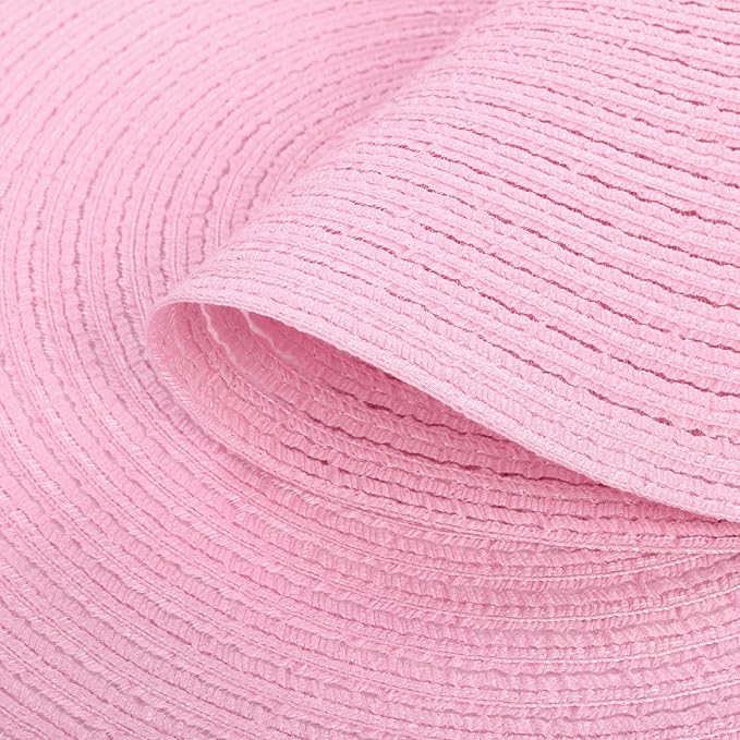 SHACOS Round Braided Placemats Set of 6 Round Table Mats for Dining Tables 15 inch Washable Non Slip Placemats (Pink, 6)