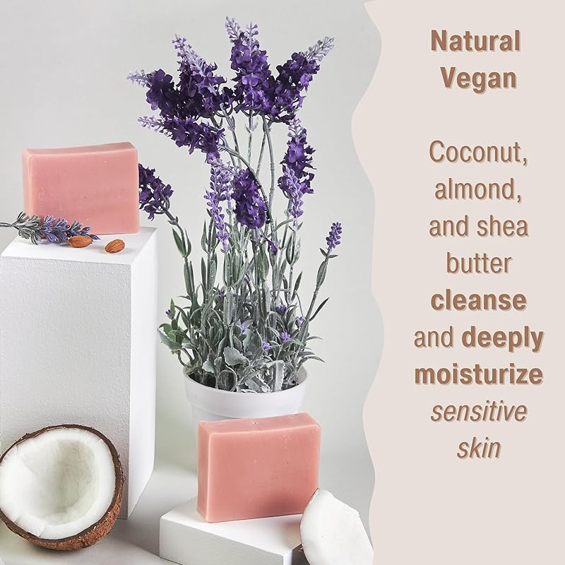 All Natural Soap For Women & Men | Lavender Soap | Handmade Soap | Natural Body Soap | Vegan Soap | Coconut Soap Bar | Chemical Free Natural Soap | Essential Oil Soap |Artisan Soap |Lavender Hand Soap