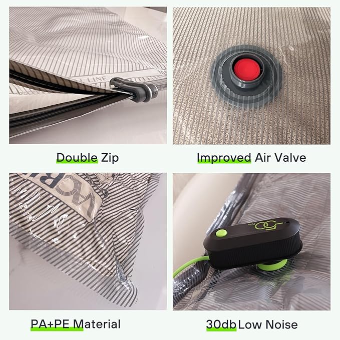 Travel Vacuum Storage Bags with USB Electric Pump, 15 Pack Compression Travel Packing Bags for Luggage and Suitcase, Carry-on Size Space Saver for Clothes and Clothing