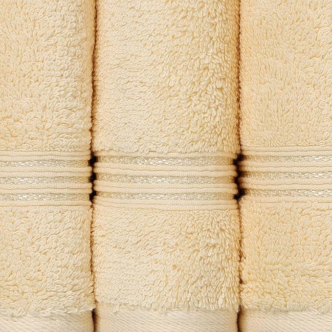 Superior Egyptian Cotton Bath Towel Set, Home Bathroom Towels, Master, Guest Bath, Decor Essentials, Quick Dry, Absorbent, Large Body Towels, Spa, Hotel, Resort, Adult, Kids, Set of 2, Canary