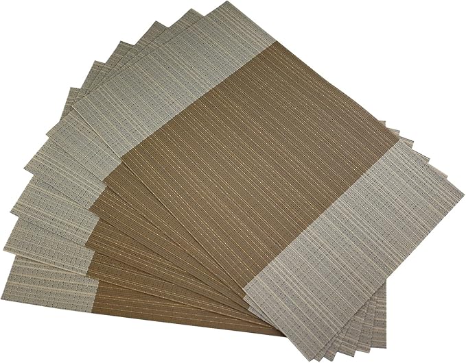 Vinyl Grey Florals Placemats Heat Resistant Dining Table Mats Non-Slip Washable Place Mats Set of 6