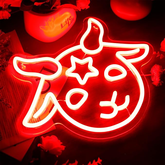 Baphomet Neon Sign, Dimmable LED Signs Gothic Satan Sigil Halloween Neon Signs for Wall Decor, Lamb Demons Neon Light Signs, USB Powered for Halloween Home Bedroom Dorm College Party