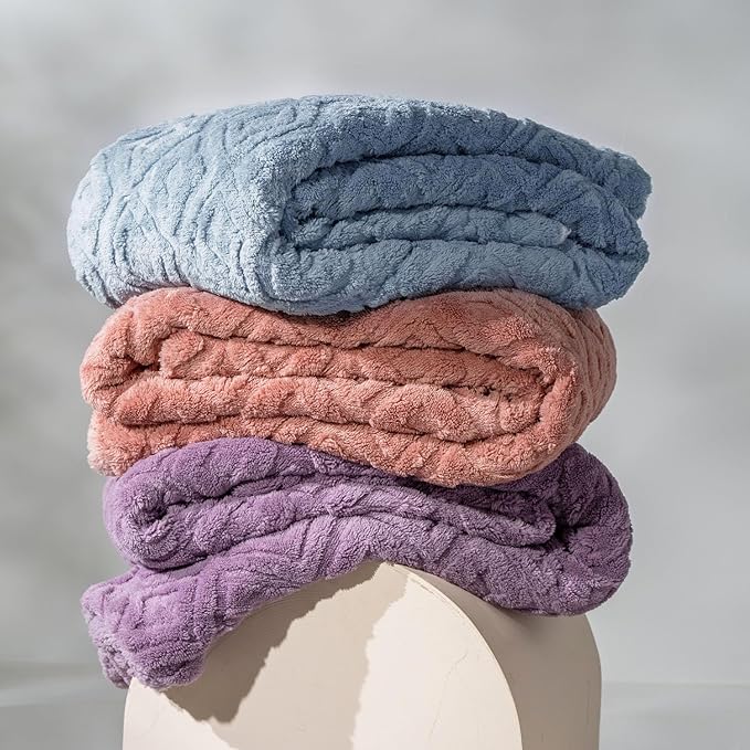 EVERGRACE Jacquard Boho Sherpa Fleece Throw Blanket for Couch, Super Soft Cozy Fuzzy Plush Blankets for All Seasons, Reversible Thick Warm Blanket for Bed, Sofa, Living Room, Blue Linen, 50" x 60"