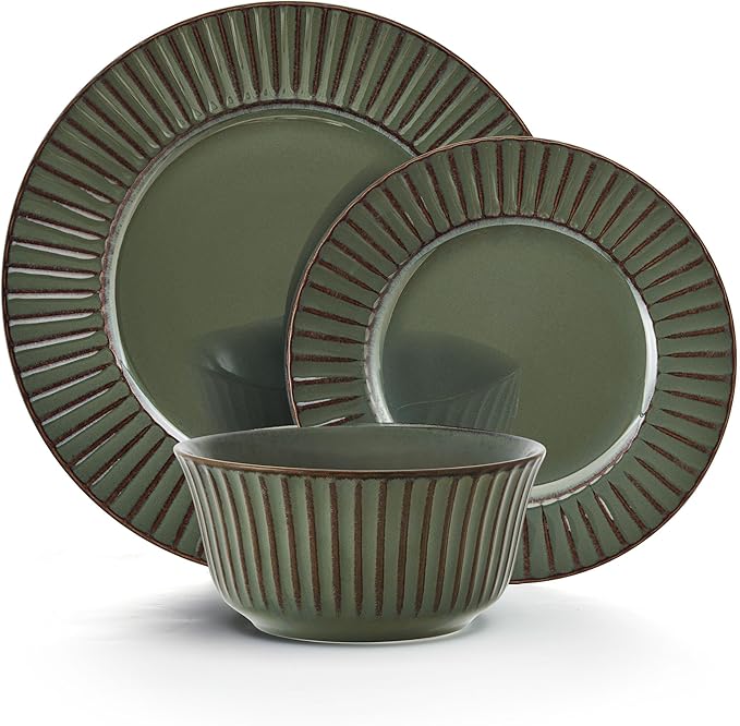 Pfaltzgraff Dannie 12 Piece Dinnerware Set, Service for 4, Gray
