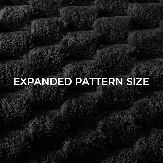 Whale Flotilla Throw Blanket for Couch with Jacquard Pattern, Fuzzy Soft Cozy Exquisite Blankets for All Season, Warm and Fluffy, 50x60 Inch, Black