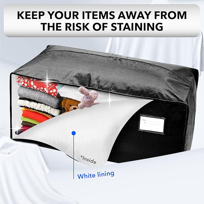 Moving Bags Heavy Duty,Extra Large Moving Bags for Travel/College Packing/Storage/Organization/Seasonal Clothes & Bedding Storage,Moving Supplies Bins,Compatible with Ikea Frakta Cart (Black,8 Pack)