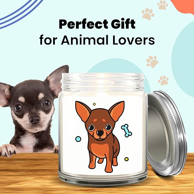1OAK Lavender Scented Candles - Dog Mom Gifts for Women - Dog Candle - Made in USA (Chihuahua)