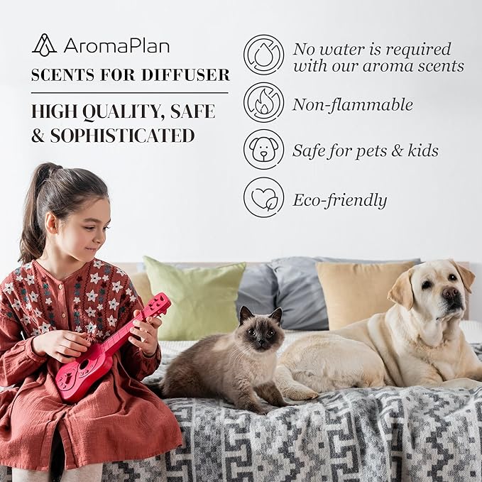 Aromaplan Hotel Scents Cinnamon Sticks 5 Fl Oz (148ml), Luxury Home and Hotel Fragrance Diffuser Oil for Aromatherapy - USA Made, Bigger Bottle, Bolder Aroma & Longer Lasting