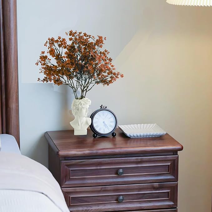 Mandy's Brown Artificial Baby’s Breath Flowers 6 Bundles Silk Gypsophila with Bendable Stems for Fall Centerpiece Wedding Decor and Table Arrangements