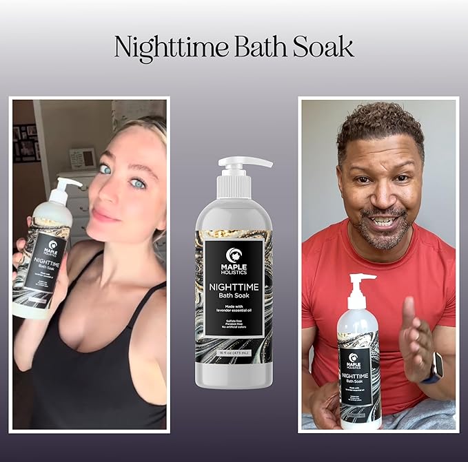 Luxury Nighttime Bubble Bath for Women - Aromatherapy Sleep Bath Soak for Women Relaxing and Nourishing Vegan Formula with Lavender Essential Oil and Shea Butter - Sulfate Paraben and Phthalate Free