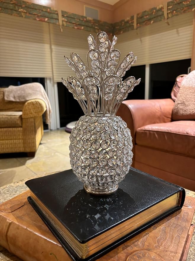 Modern Day Accents 5706 Pina Cristal Silver Pineapple, Home Decor, Kitchen Decor, Entryway Decor, Pineapple Decor, Pineapple Gifts, Kitchen Decor for Counter, Room Decor, Home Decor Kitchen, 12.5" H