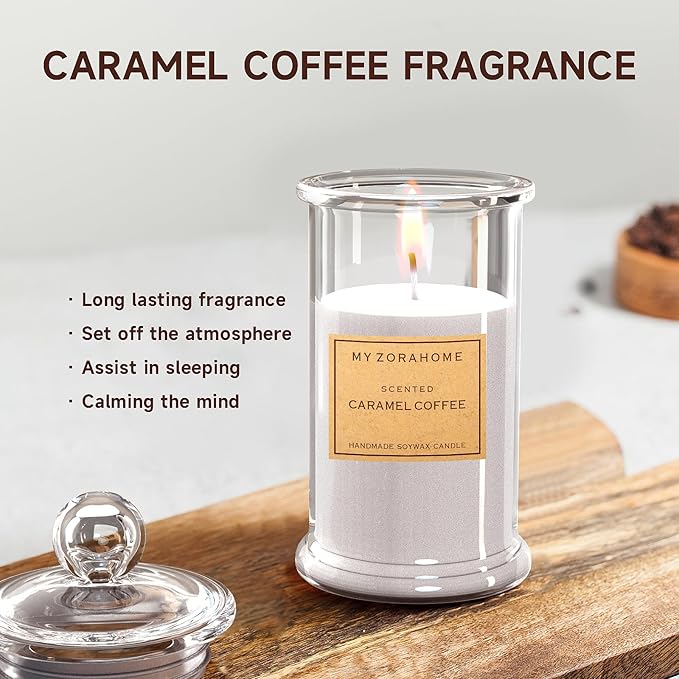 Bottle Shape Soy Wax Caramel Coffee Scented Candle, Aromatherapy Candles for Home Scented or As a Birthday/Holiday Gift for Your Loved(3.5OZ/24Hours Burning)