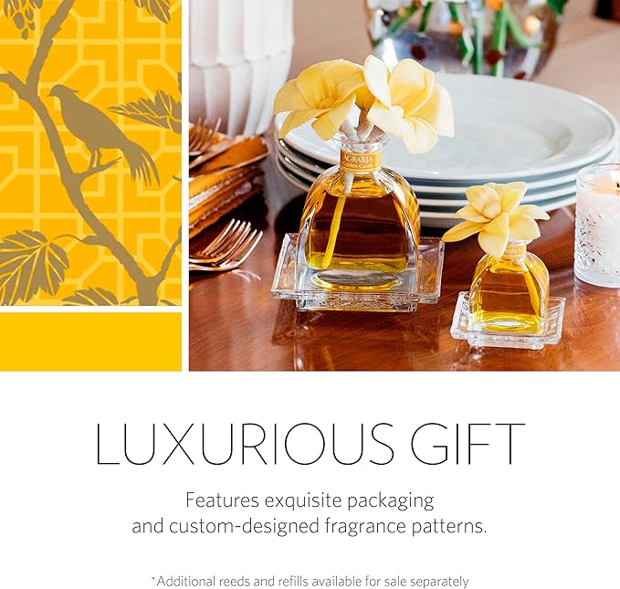 AGRARIA PetiteEssence Flower and Reed Diffuser Set, Hand Crafted Sola Flower Botanical Home Fragrance Diffuser, Scented Oil Reed Diffuser, Flower and Reed Diffuser Gift Set for All Occasions