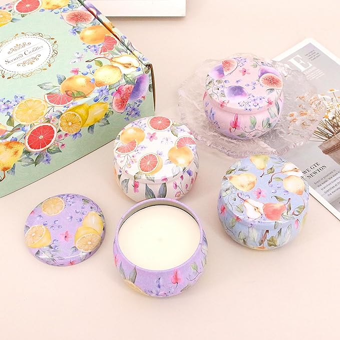 Naimo 4 Pack Scented Candles Long Lasting Soy Wax Aromatherapy Candle for Home Bath Yoga Birthday Gift Set Women Present