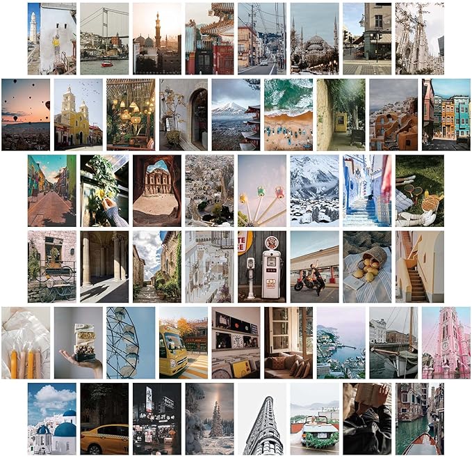 LA MAISON COZY Wall Collage Kit, Teen Posters Art Print, 50PCS 4x6'' Vintage Wall Decor Gift for Teen Girls' Dorm Room
