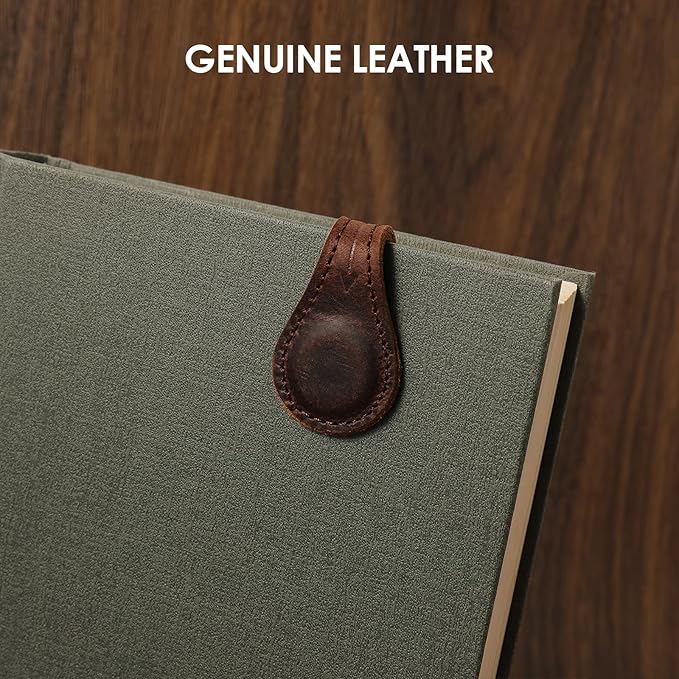 Magnetic Leather Bookmarks Book Marks for Reading Women Men Book Lovers Readers (Brown-2PC)