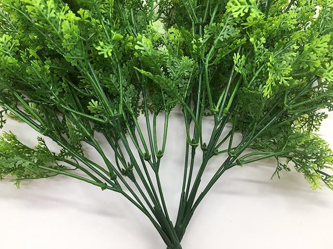 CATTREE Artificial Shrubs Bushes, Plastic Fern Leaves Simulation Faux Grass Realistic Fake Plants Wedding Indoor Outdoor Home Garden Verandah Kitchen Table Centerpieces Arrangements Decoration 4 pcs
