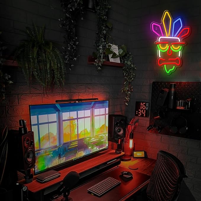 Tiki Bar Neon Sign Dimmable Led Neon Signs for Tiki Bar Wall Decor USB Powered Led Light for Beer Pub Club Restaurant,Party,Man Cave, Game Room Wall Decor