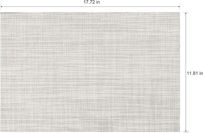Placemats Set of 6 Washable Indoor/Outdoor Vinyl Place Mats for Dining Table Durable Non-Slip Heat Resistant PVC Weave Table Mats(Beige)