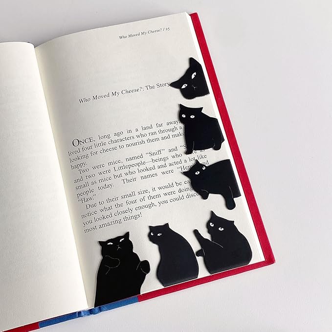 Magnetic Bookmarks - 12 Pieces Assorted Cute Book Markers Clip Set for Teachers Students Book Lovers Reading, for School Office Home Supplies, Kawaii Cat Magnet Page Markers