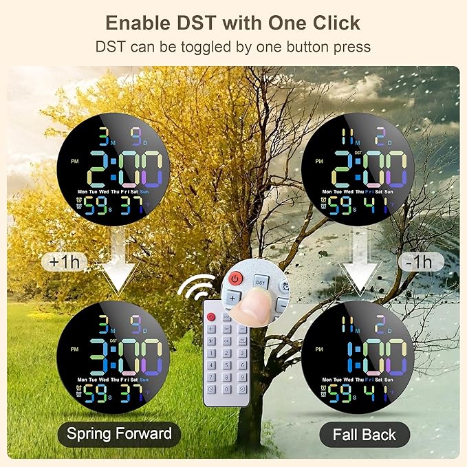 Large Digital Wall Clock, Digital Clock Large Display with Seconds Precision Display Auto Brightness Remote Control Timer Input Muteable Button, LED Clock for for Living Room, Bedroom, Office