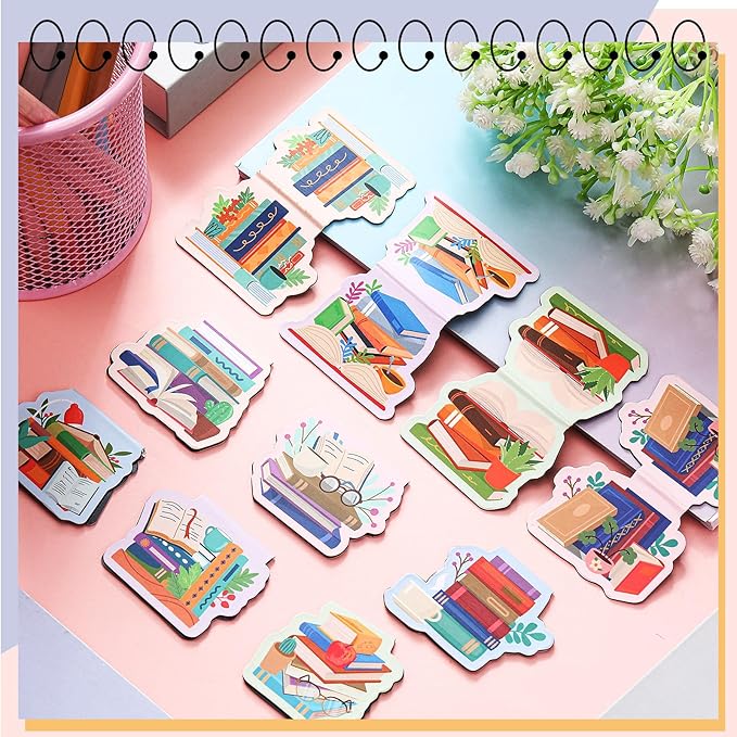 30 Pcs Bookish Magnetic Bookmarks Book Lover Gifts Cute Page Markers for Librarian Bookish Book Club Lover Gifts Markers Accessories