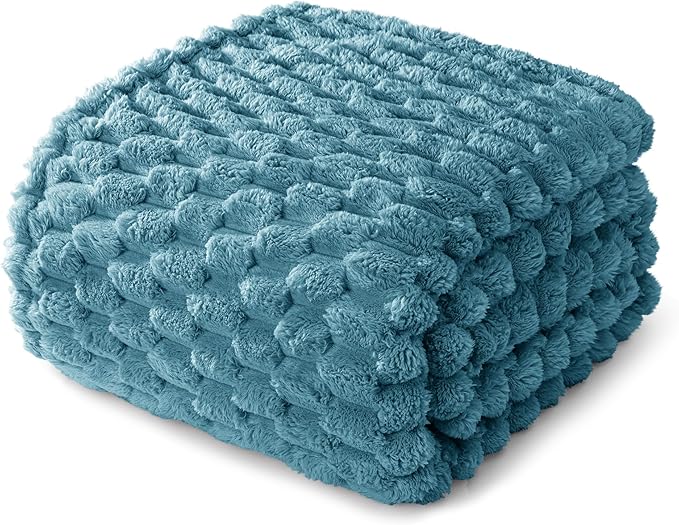Whale Flotilla Throw Blanket for Couch with Jacquard Pattern, Fuzzy Soft Cozy Exquisite Blankets for All Season, Warm and Fluffy, 50x60 Inch, Slate Blue