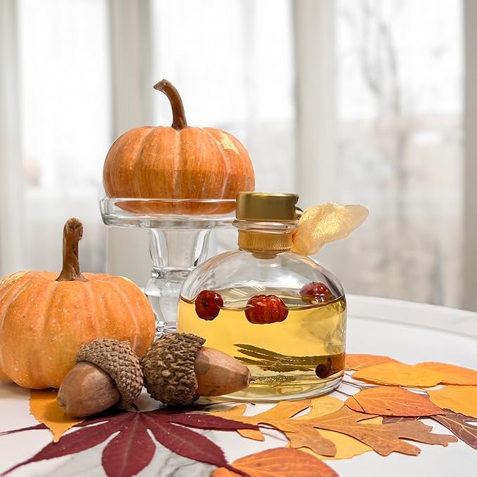 LOVSPA Pumpkin Vanilla Chai Reed Diffuser - Comfort β Wild Pumpkin, Spicy Chai, Cardamom, Vanilla & Cinnamon Scented Oil with Sticks - Made in The USA