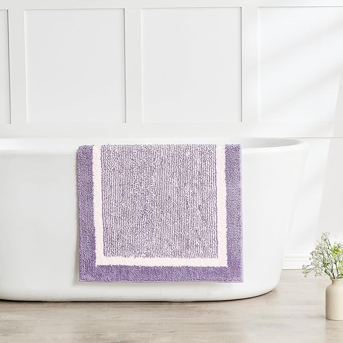 CozeCube Bath mats for Bathroom Non Slip, Purple Bath Rug, Fluffy Bath Rugs for Bathroom Washable, Extra Soft and Absorbent Microfiber Bath mat for Shower Sink, 24" x 36"
