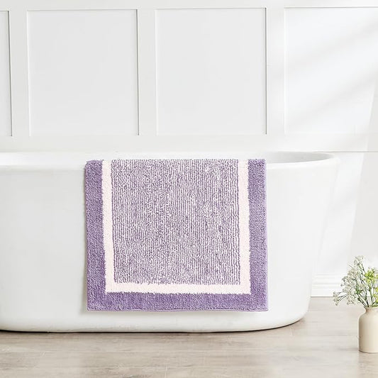 CozeCube Bath mats for Bathroom Non Slip, Purple Bath Rug, Fluffy Bath Rugs for Bathroom Washable, Extra Soft and Absorbent Microfiber Runner Rug, 47" x 24"
