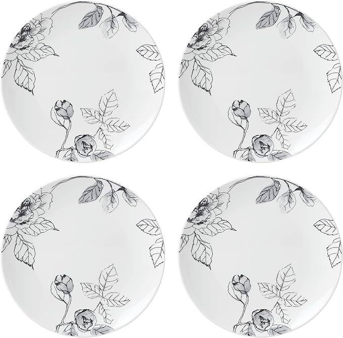 Oneida Sketchbook Piece Dinnerware Set, 12 Count, White, Dorm Necessities, Dorm Essentials
