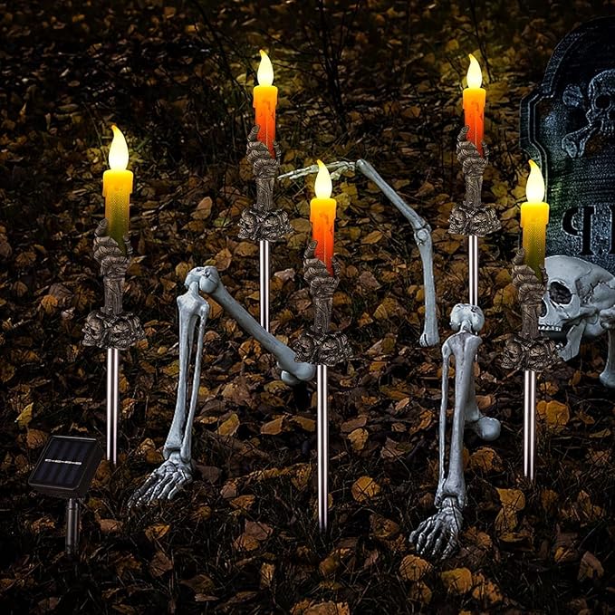 ILLUMINEW Outdoor Christmas Decorations, Solar Christmas Pathway Lights, Set of 10 Waterproof Landscape Christmas Lights, LED Lights for Yard Lawn Patio Walkway Decor
