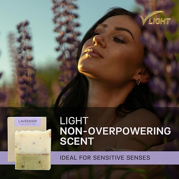 AUTHENTIC BATH & SOAP - Lavender Soap Bars (2PK) – Scented with Lavender essential Oil Organic, Relaxing & Soothing, Face and Body Unscented Bar soap for Women & Men, Cruelty Free, Vegan. 4.2 Oz each