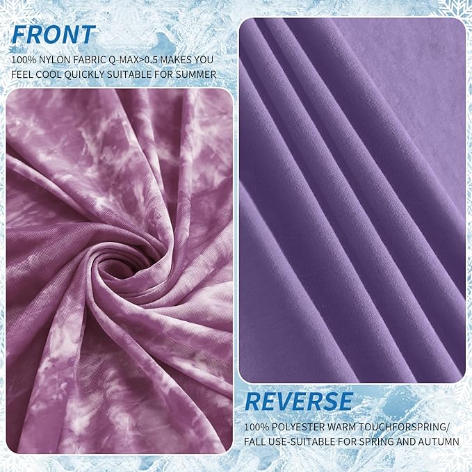 Guohaoi Cooling Blanket (90"x90"Queen Size) for Hot Sleepers and Night Sweats,Decortive Tie Dye,Arc-Chill Q-Max >0.5Cool Fiber,Ultra Cold Breathable,Comfortable,Keep Cool,Hypo-Allergenic,All-Season