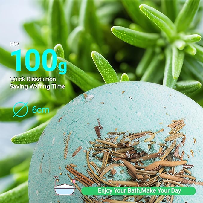 Bath Bombs for Women Spa Gift Set with Tea Tree Oils Sea Salt Relaxing Birthday Gift for Her Bubble Bath Skincare