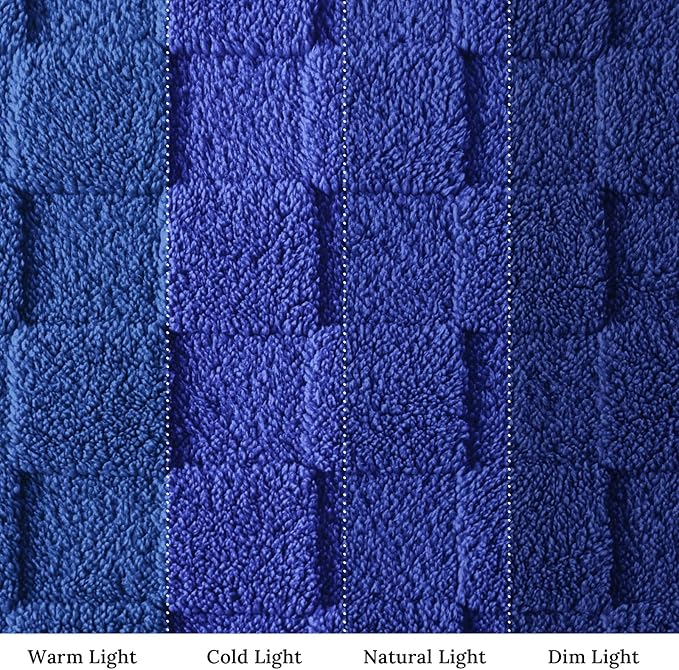 Exclusivo Mezcla Fleece Throw Blanket for Couch,Super Soft and Warm Lightweight Checkered Pattern Blankets for All Seasons, 50x60 Inches, Cobalt Blue