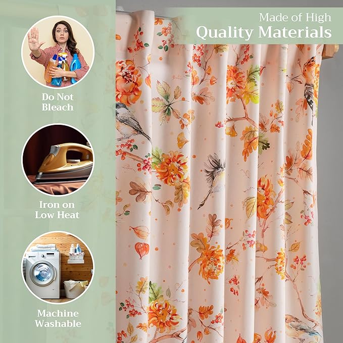 Maison d' Hermine Curtains for Living Room 100% Cotton 84 inch Length One Panel Light Filtering Curtains for Bedroom Windows with Rod and Loop Pockets Drapes (Kelim Prairie, 50" W x 84" L)
