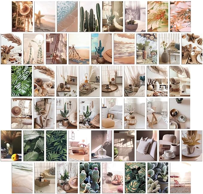 LA MAISON COZY Wall Collage Kit, Teen Posters Art Print, 50PCS 4x6'' Vintage Wall Decor Gift for Teen Girls' Dorm Room