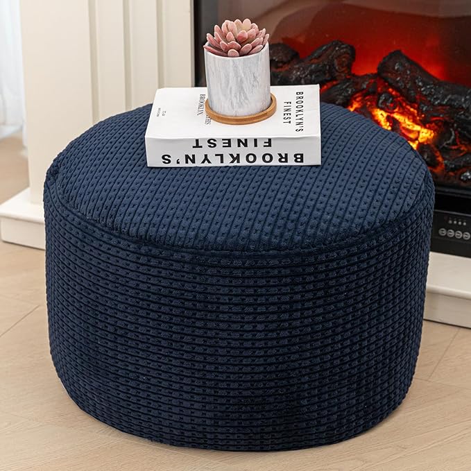 Asuprui Supportive Pouf Ottoman Foot Rest Elevate Your Living Room Decor with Lightweight Pouf Filler Modern Foam Stuffed Poof Perfect to Rest Your Feet 20x12 Inches