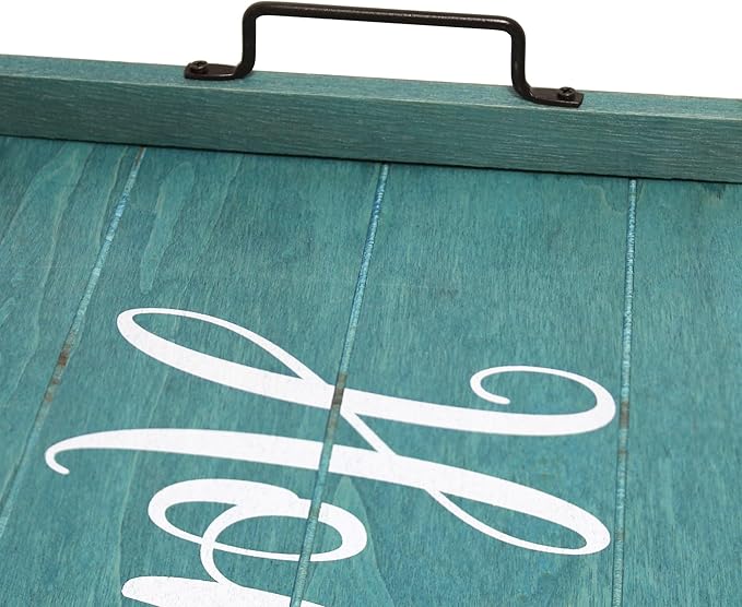 Elegant Designs, 15.50" x 12", Blue Wash Home Decorative Wood Serving Tray w/Handles (HG2000-BHW)