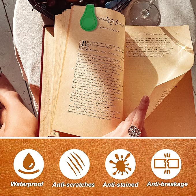 8PCS Magnetic Bookmarks, Leather Magnetic Bookmarks for Women, Double-Sided Magnetic Book Mark Clip Gift for Book Lover Readers Men Women Teachers Students, Book Accessories