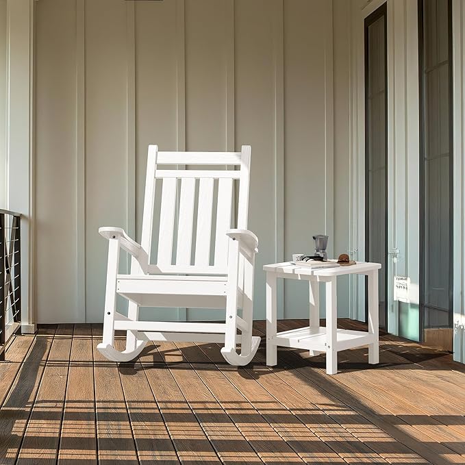 SERWALL Double Adirondack Side Table Set of 6, End Table- White