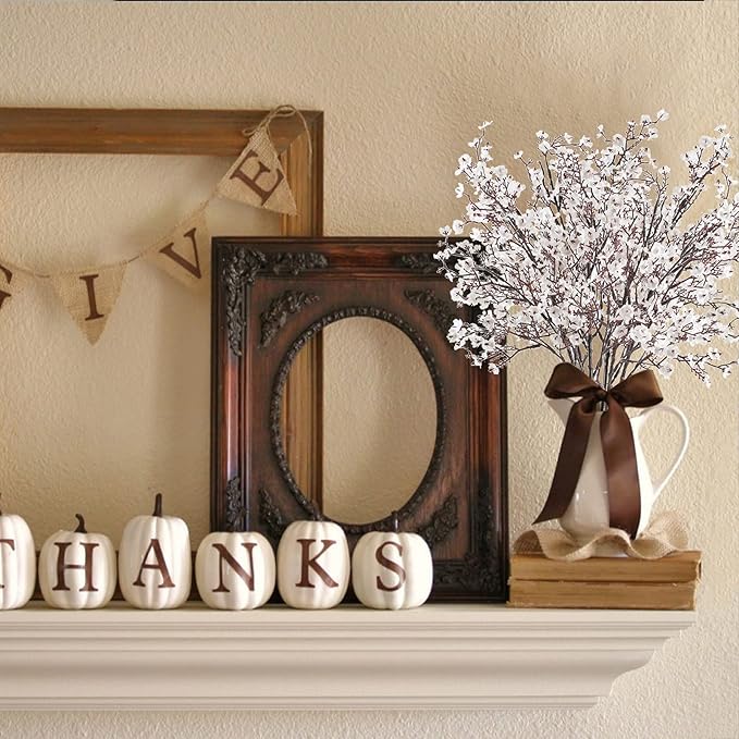 AILANDA Babys Breath Artificial Flowers 6 Bundles White Fake Silk Flowers Faux Gypsophila Bouquets Real Touch Fake Flowers Bulk for Home Decor DIY Wedding Party Table Centerpieces Decor