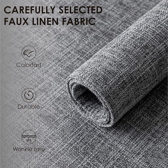 Placemats Set of 4, Bilayer Thickened Linen Place Mats Heat Resistant Machine Washable Wrinkle Free Carefully Selected Polyester Mats for Kitchen/Dining/Coffee Table (Light Grey)