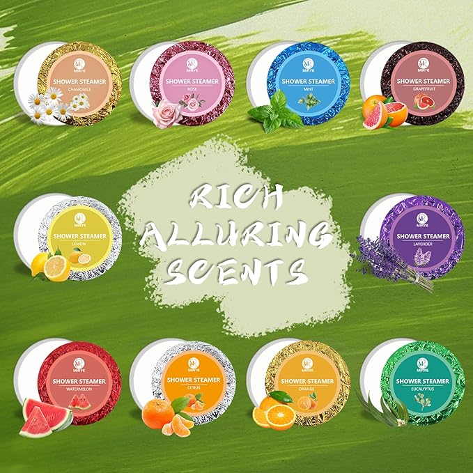 Shower Steamers Aromatherapy, Birthday Gifts for Women Men, Self Care Set for Friends, 10 Different Shower Bombs with Fruity Floral Fragrances, Mother's Day Gift,Home Spa Essentials